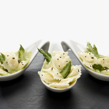 truffle-ravioles-spoons-with-asparagus-cream-and-truffle-salt