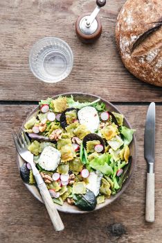 salade-de-jeunes-pousses-and-ravioles-a-poeler-au-fromage-frais-et-basilic