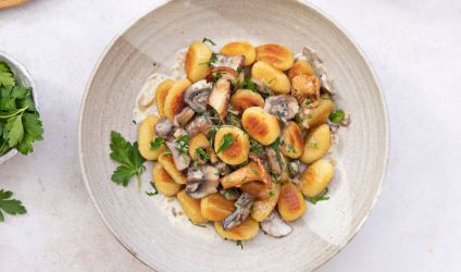 Poêlée-de-gnocchi-et-champignons-à-la-crème