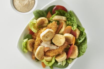 salade-facon-cesar-poulet-pane-et-ravioles-a-poeler-au-chevre